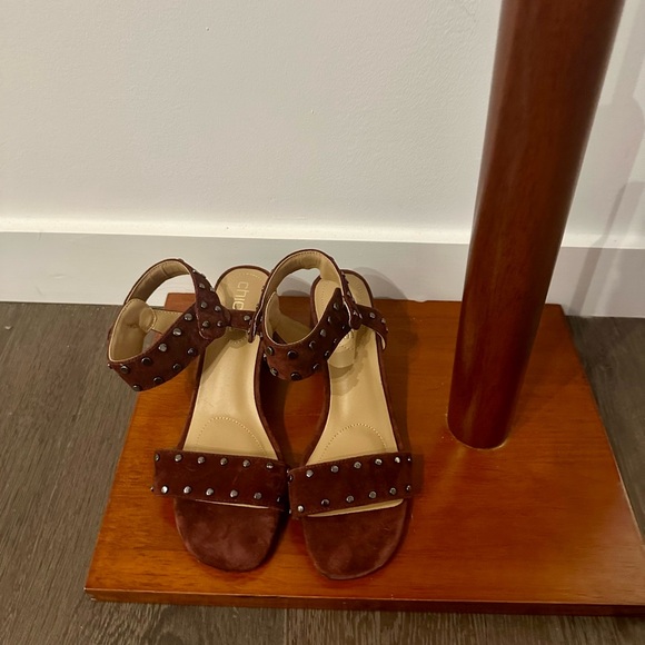 Chicos burgundy  Studded Block Heel Sandals - Picture 5 of 5